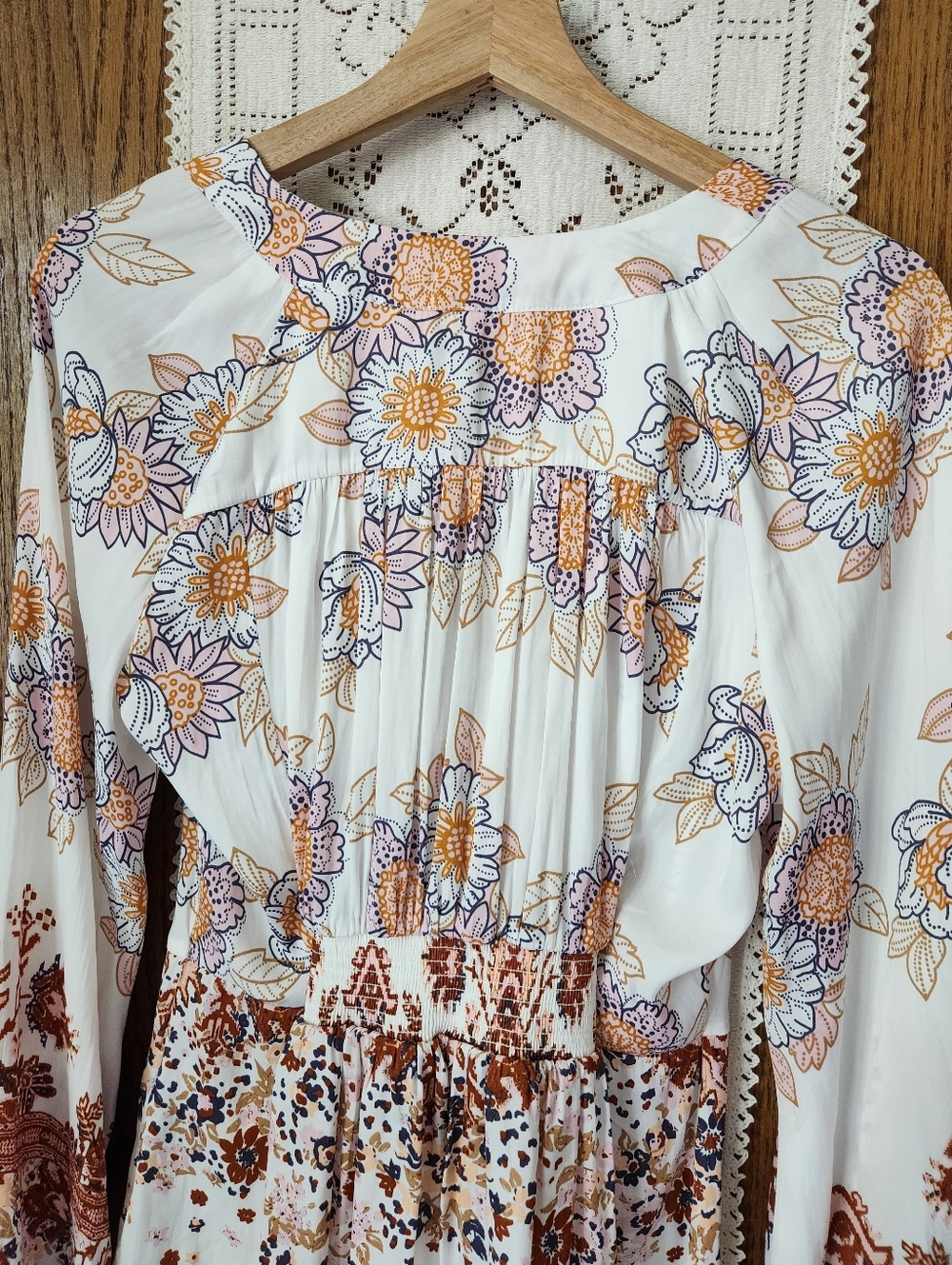 Free People Run Free Floral Tie-Front Blouse - Picture 6 of 10